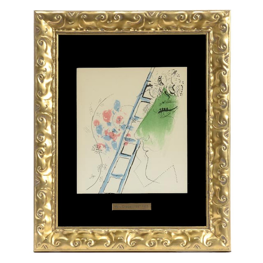 Marc Chagall Unsigned Open Edition 1957 Lithograph "The Ladder"