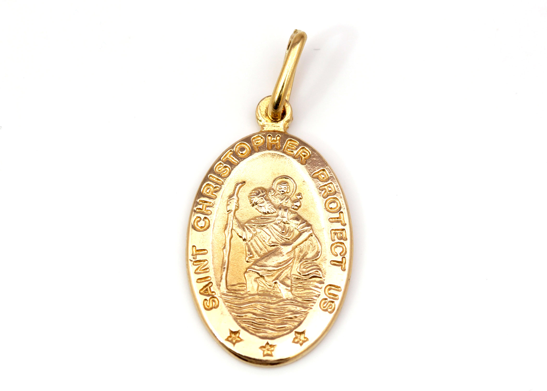14K Yellow Gold St. Christopher Medal Pendant