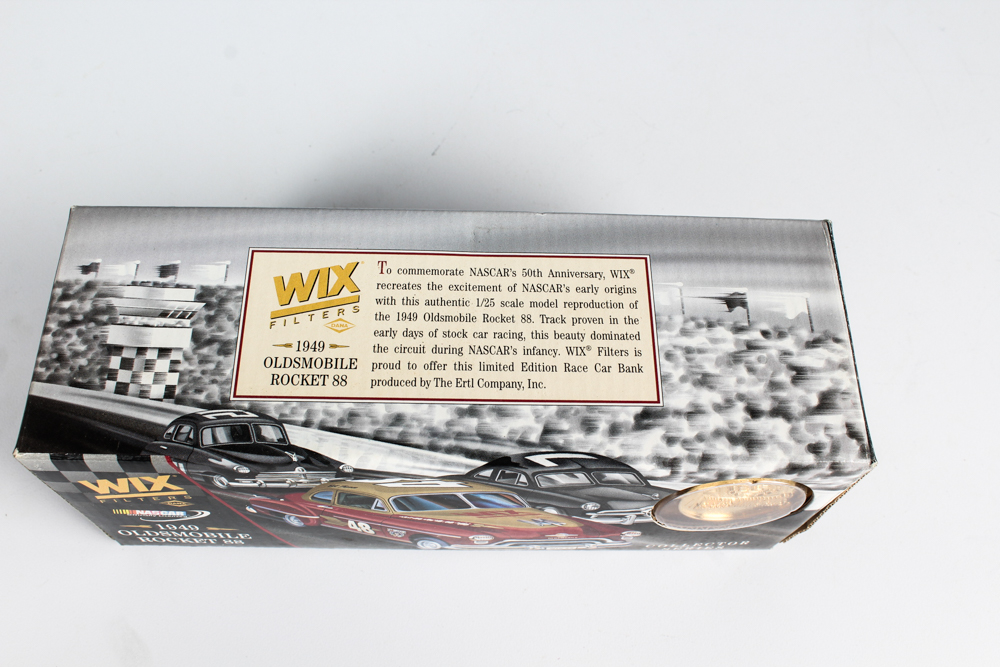 1949 Oldsmovile Rocket 88 Die-Cast Replica Bank with NASCAR CoA