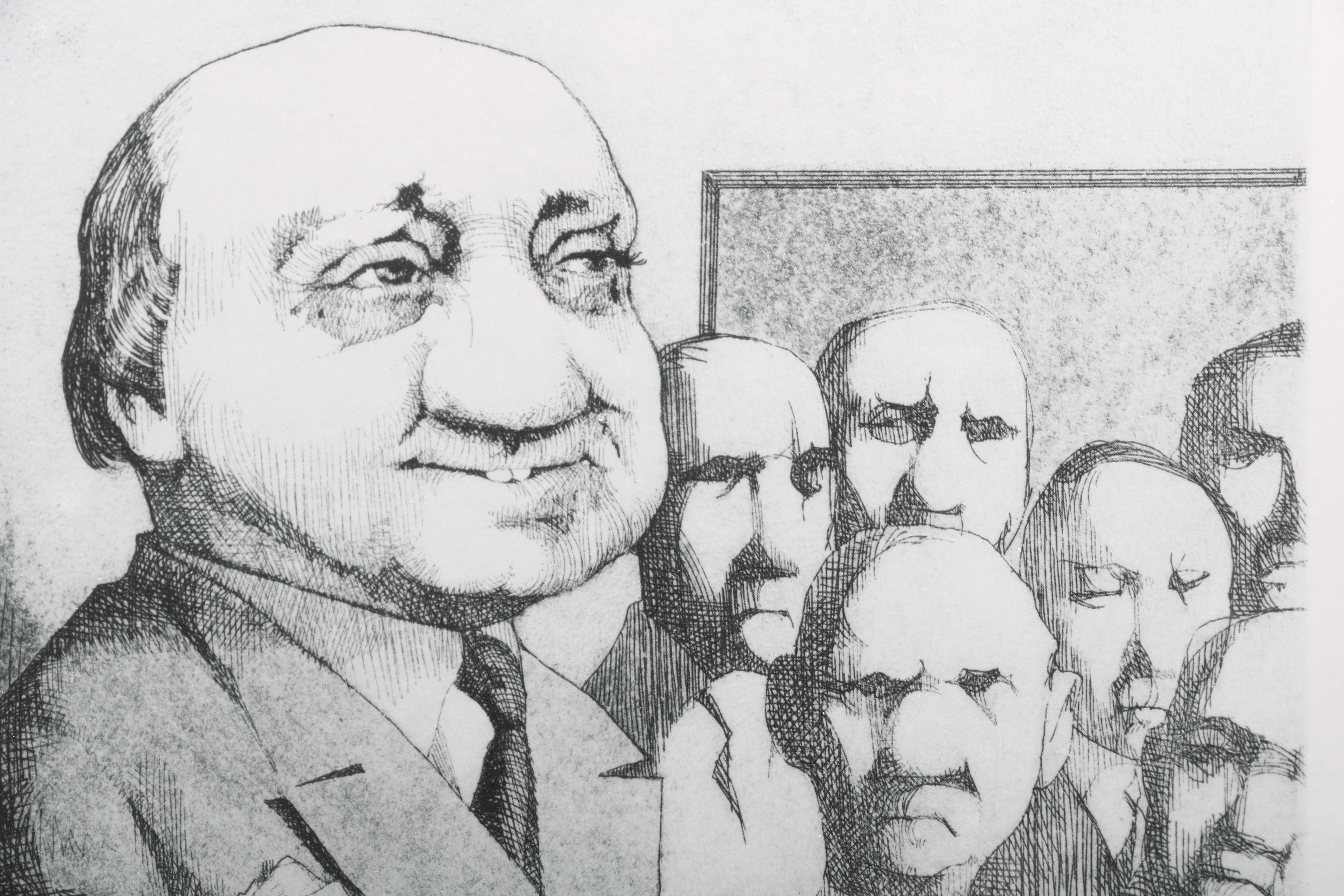 Charles Bragg First Edition Offset Lithograph "Cross Examination"