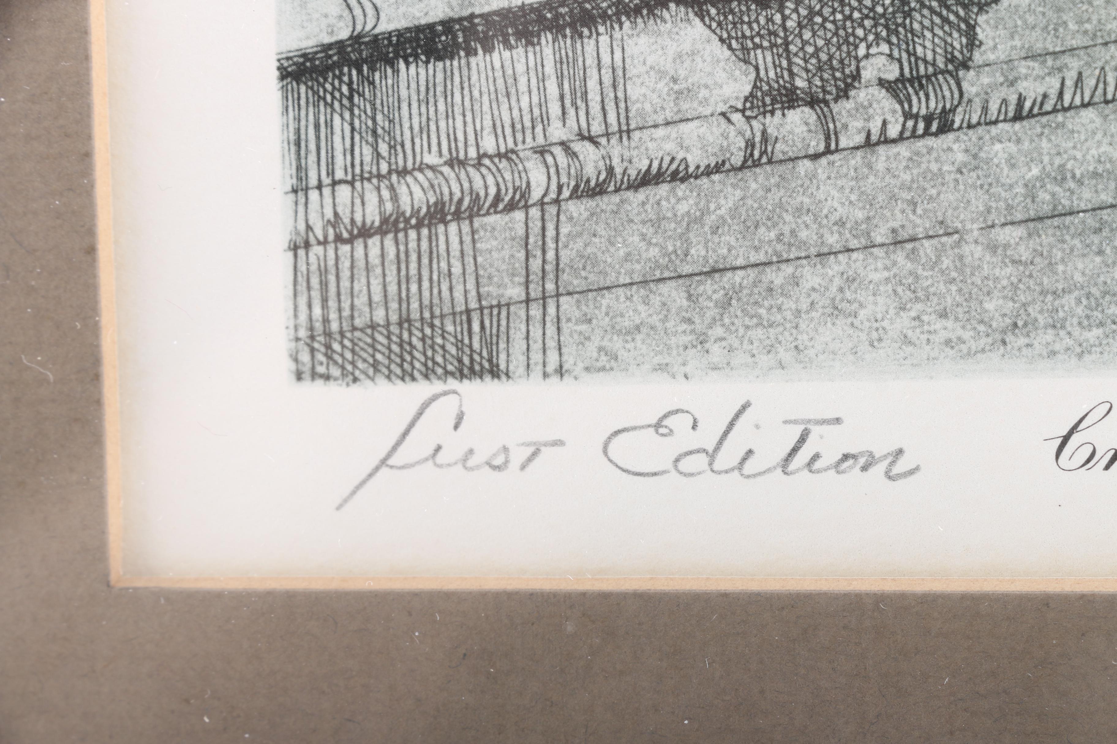 Charles Bragg First Edition Offset Lithograph "Cross Examination"