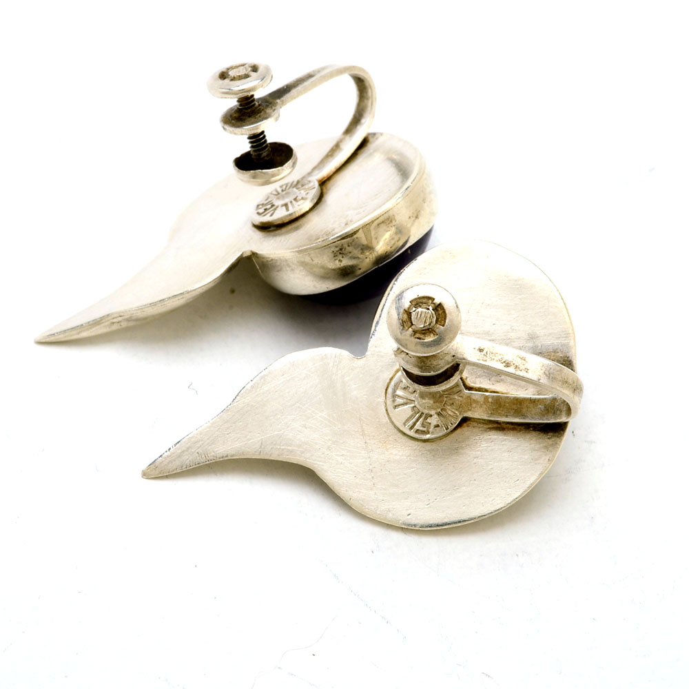 Sterling Silver Sugilite Cuff and Sterling and Amethyst Earrings