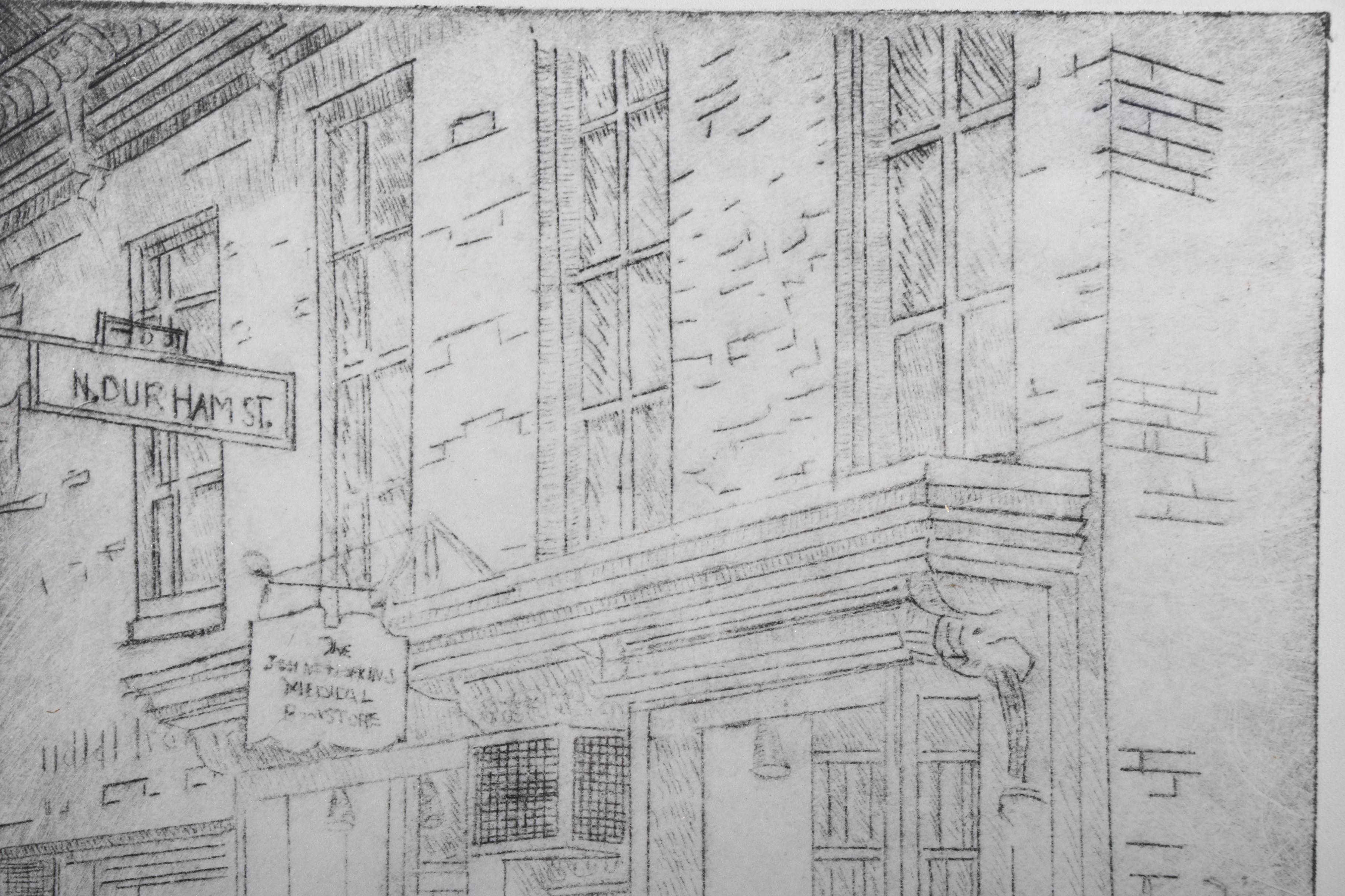 Don Swann Jr. Limited Edition Etching "Johns Hopkins Medical Bookstore"