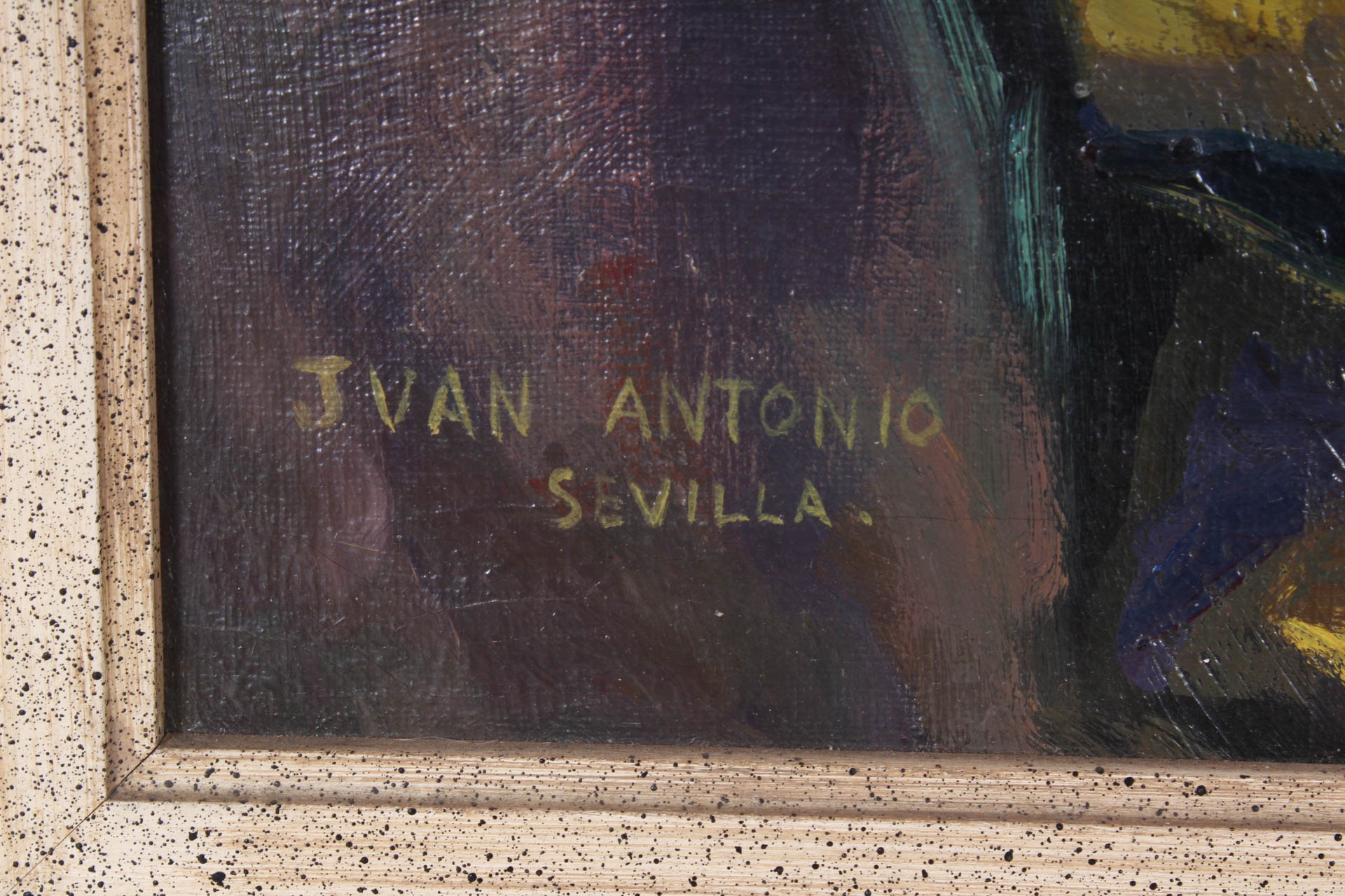 Vintage Oil Painting on Canvas of Boy Harlequin