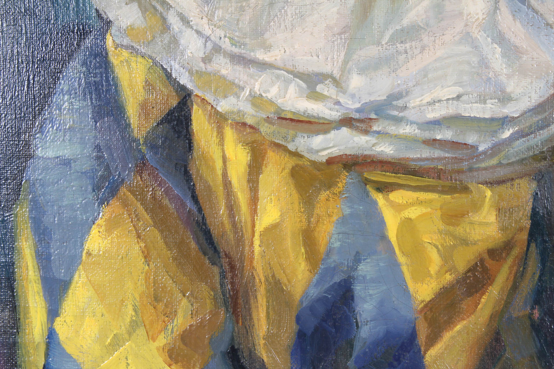 Vintage Oil Painting on Canvas of Boy Harlequin