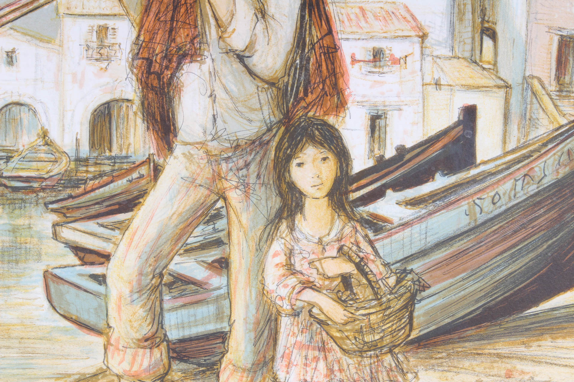 Jacques Lalande Limited Edition Lithograph "Retour de Peche"