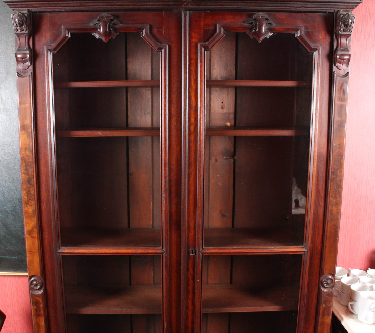 Vintage Florentine Inspired Glass Front Display Cabinet