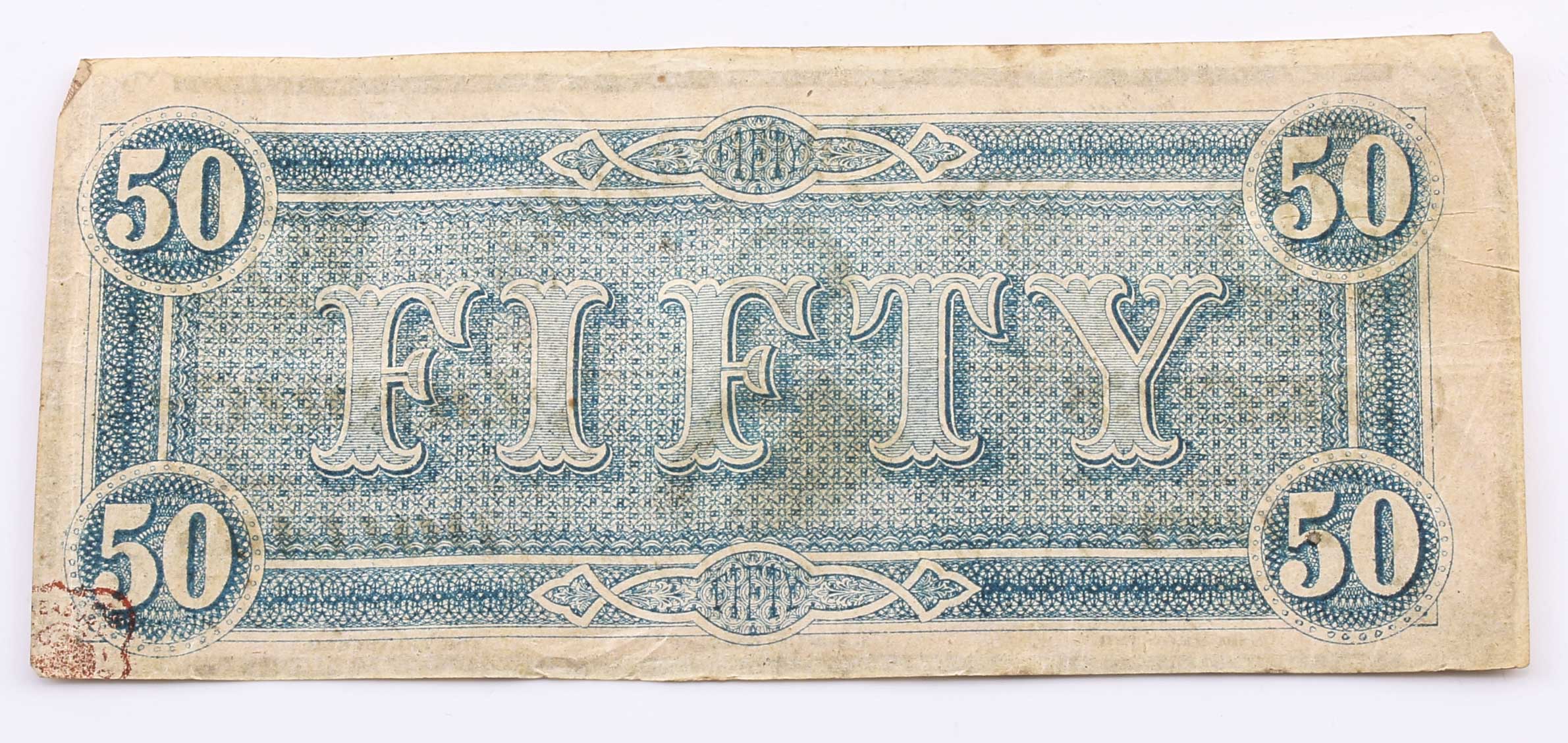 Fifty dollar Note from the Confederate States of America