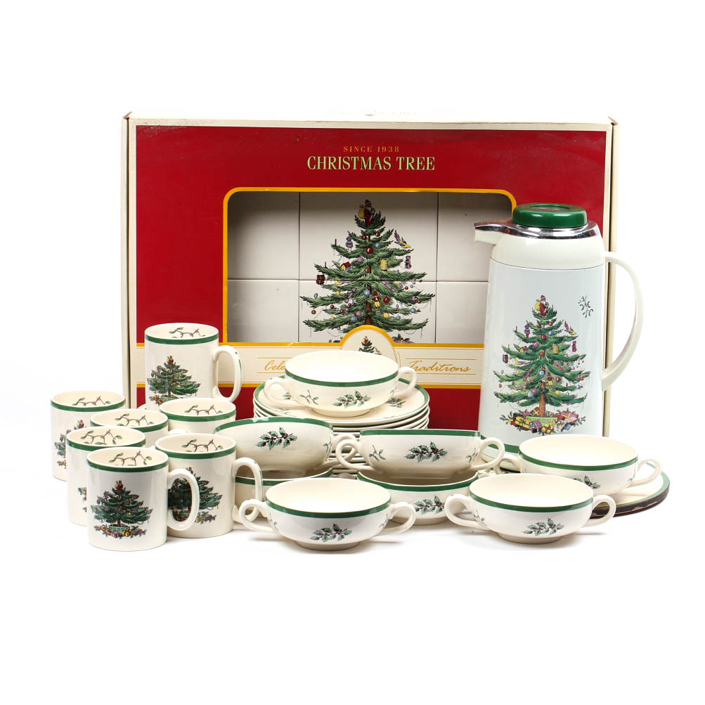 Spode "Christmas Tree" China Mugs and Bowls