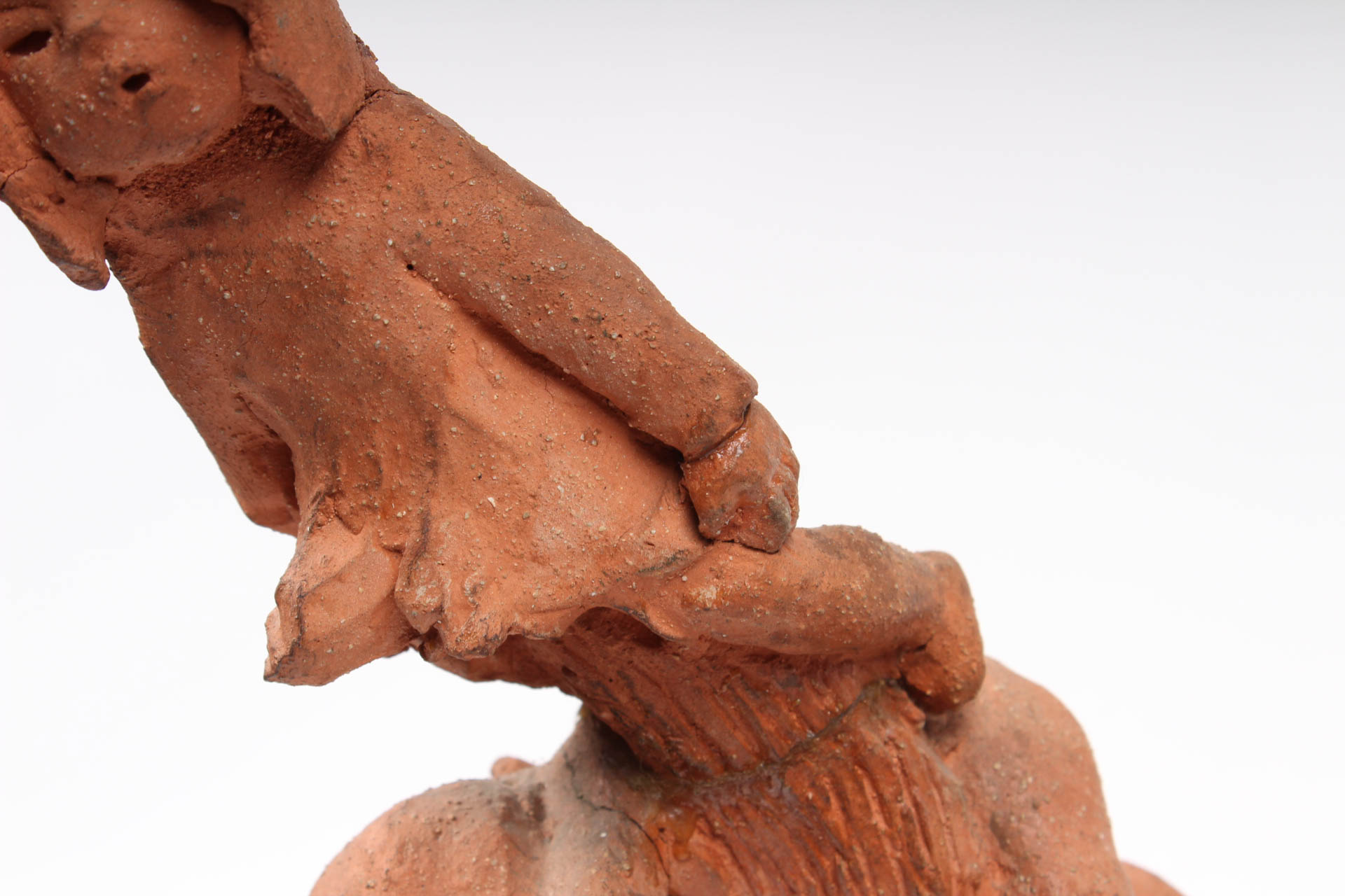 Ann Entis Terracotta Children in Tree Sculpture
