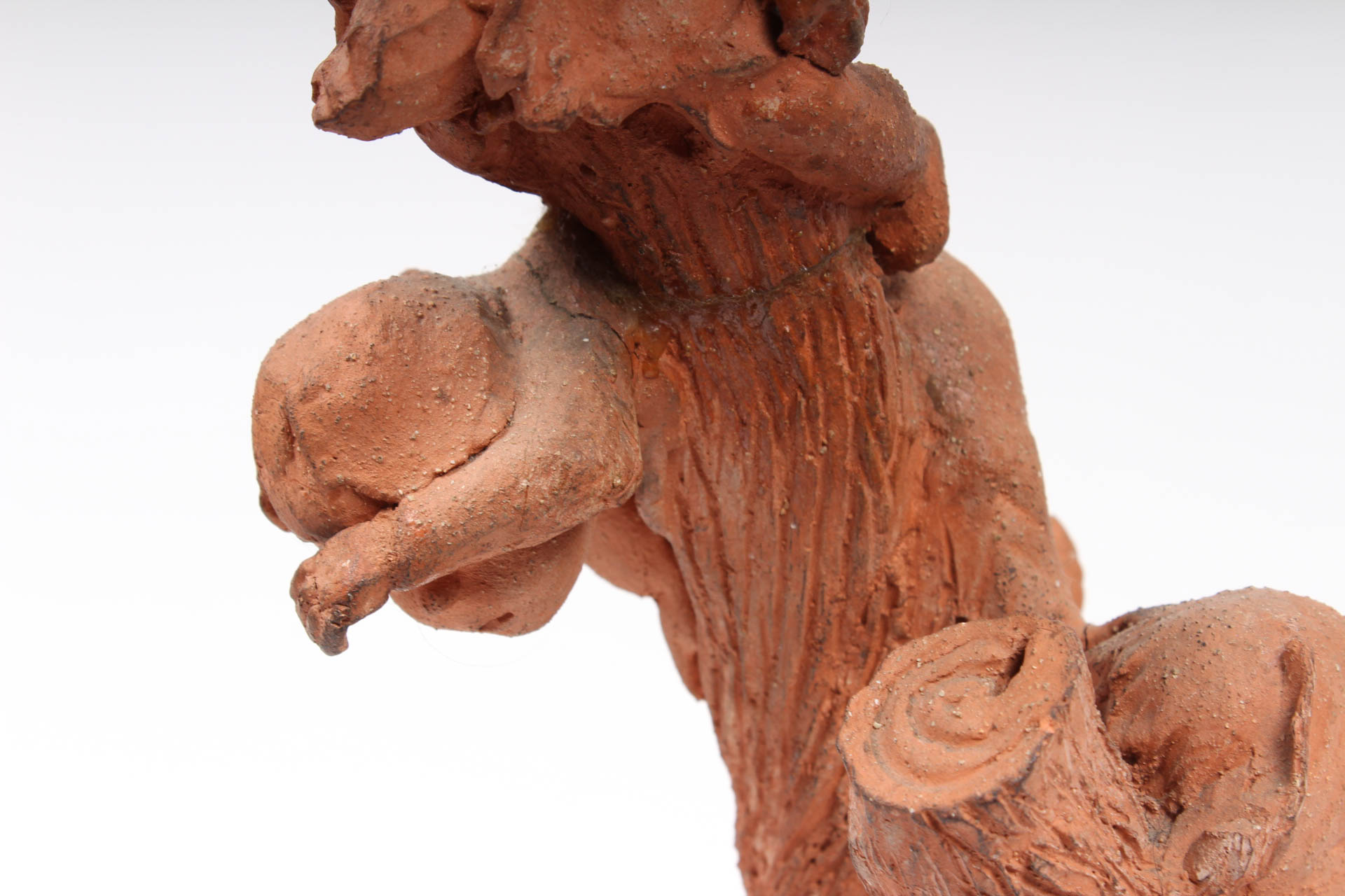 Ann Entis Terracotta Children in Tree Sculpture