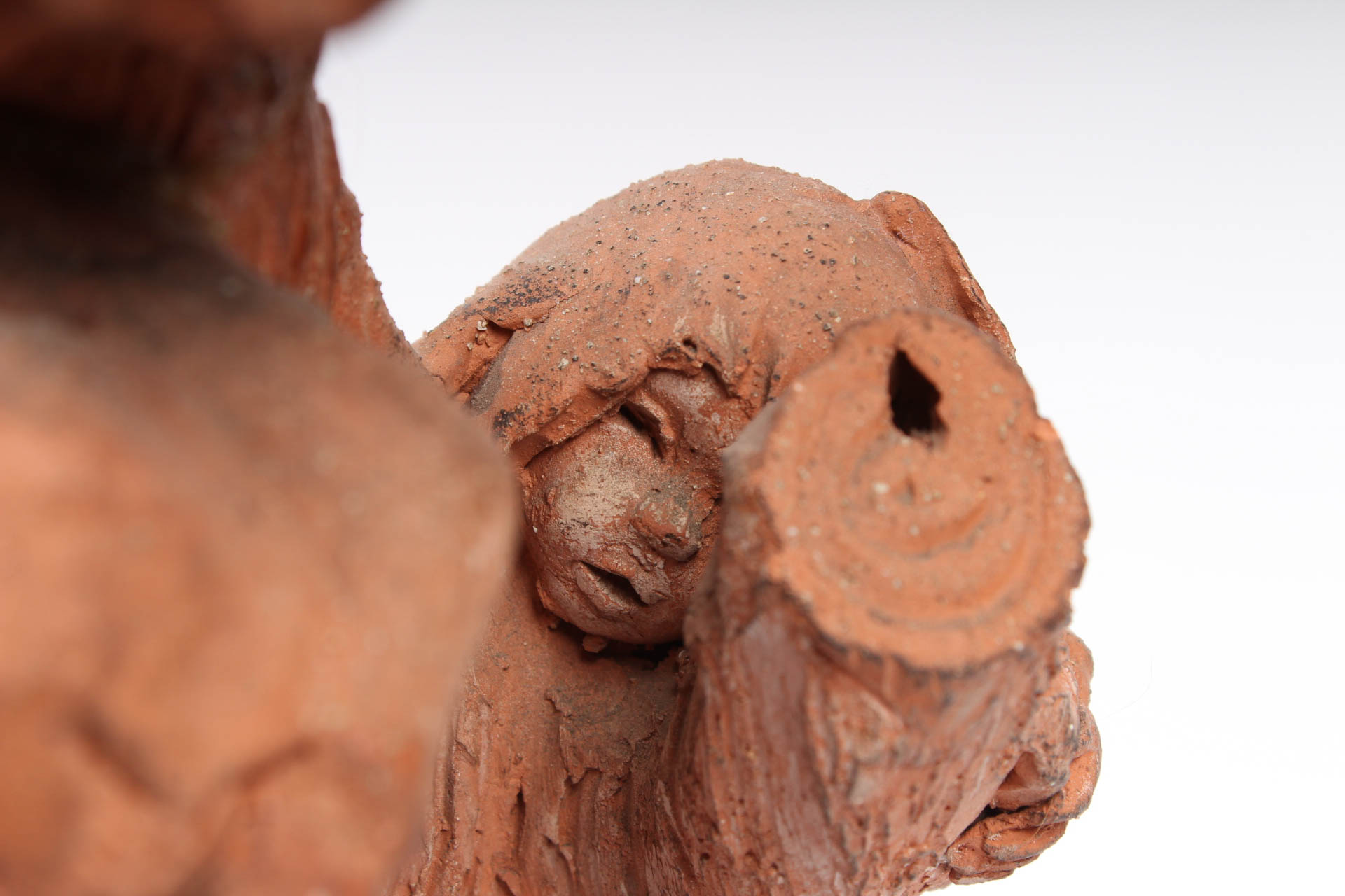 Ann Entis Terracotta Children in Tree Sculpture