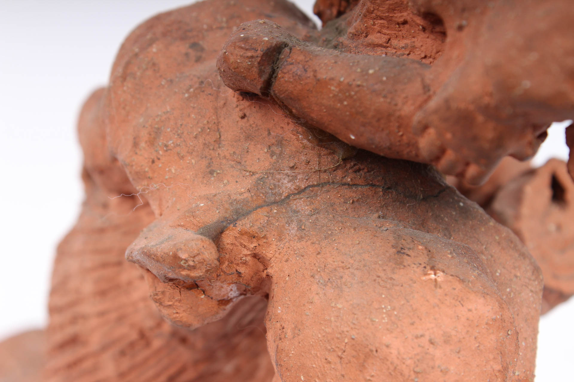 Ann Entis Terracotta Children in Tree Sculpture