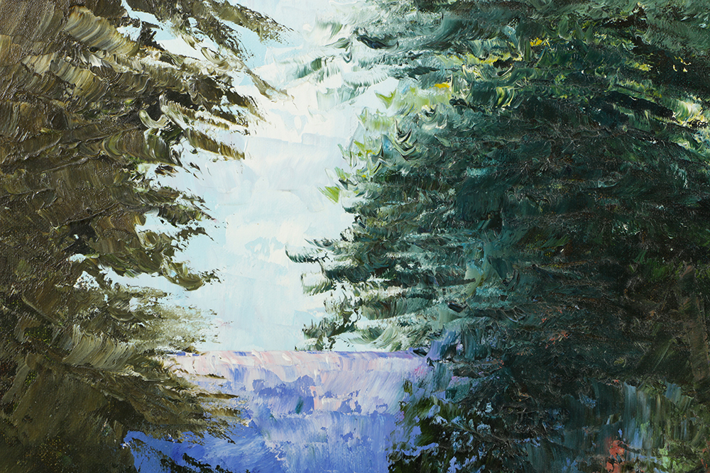 Hung Pham Oil Painting on Canvas of Impressionist Garden Landscape
