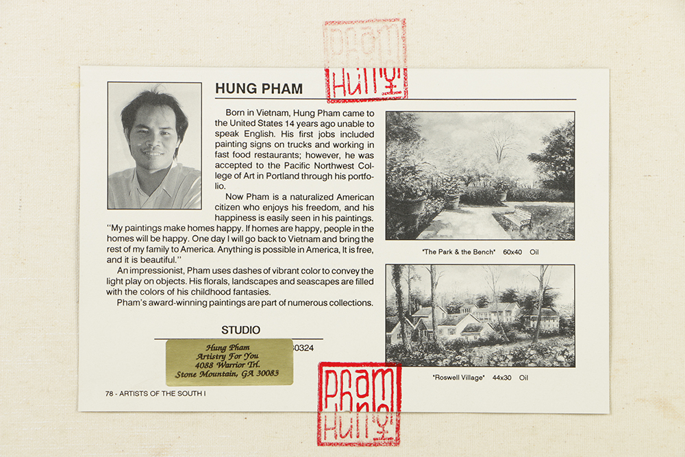 Hung Pham Oil Painting on Canvas of Impressionist Garden Landscape