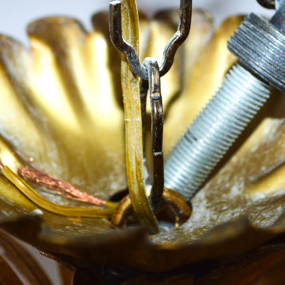 Gold Tone and Crystal Bead Chandelier