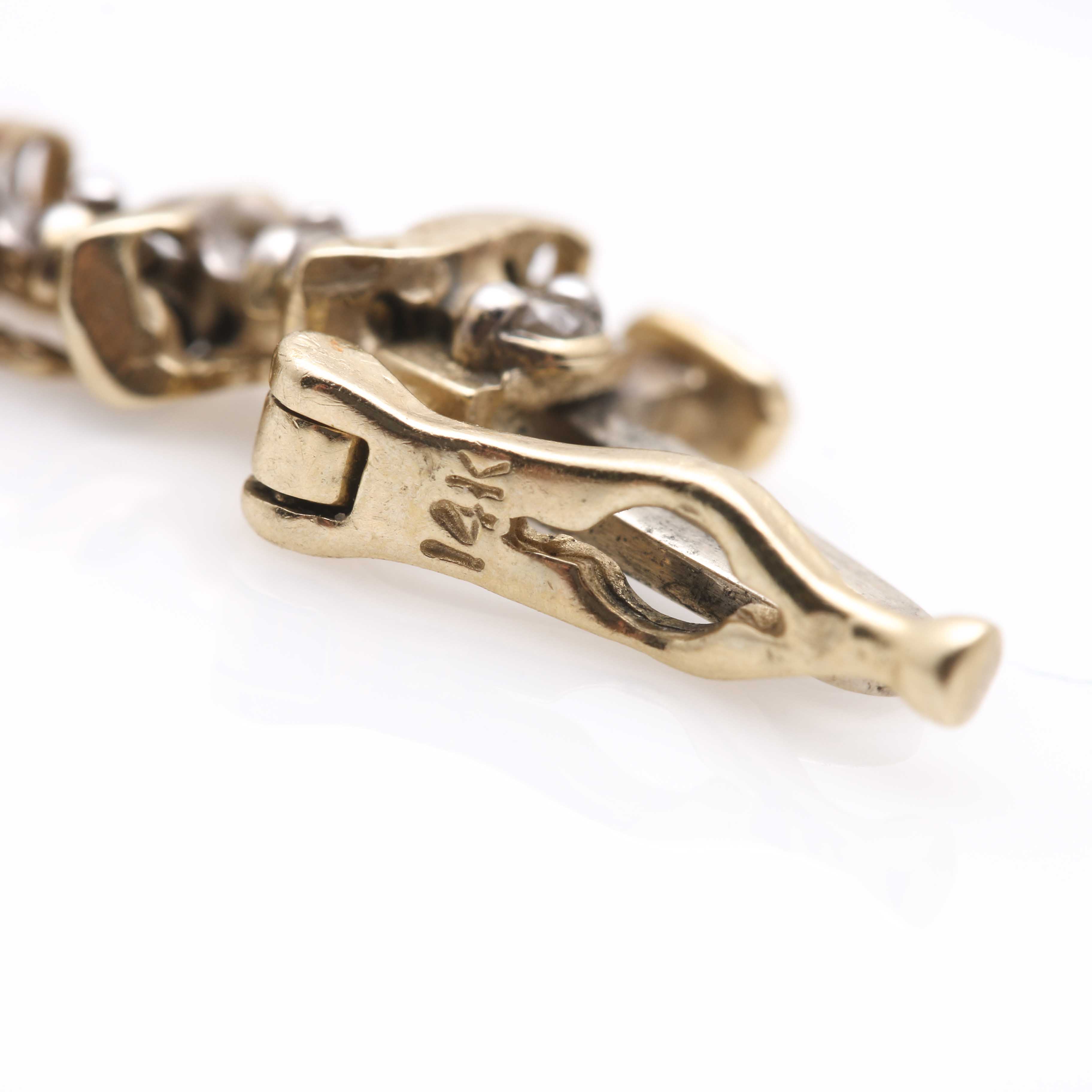 14K Yellow Gold Diamond Tennis Bracelet