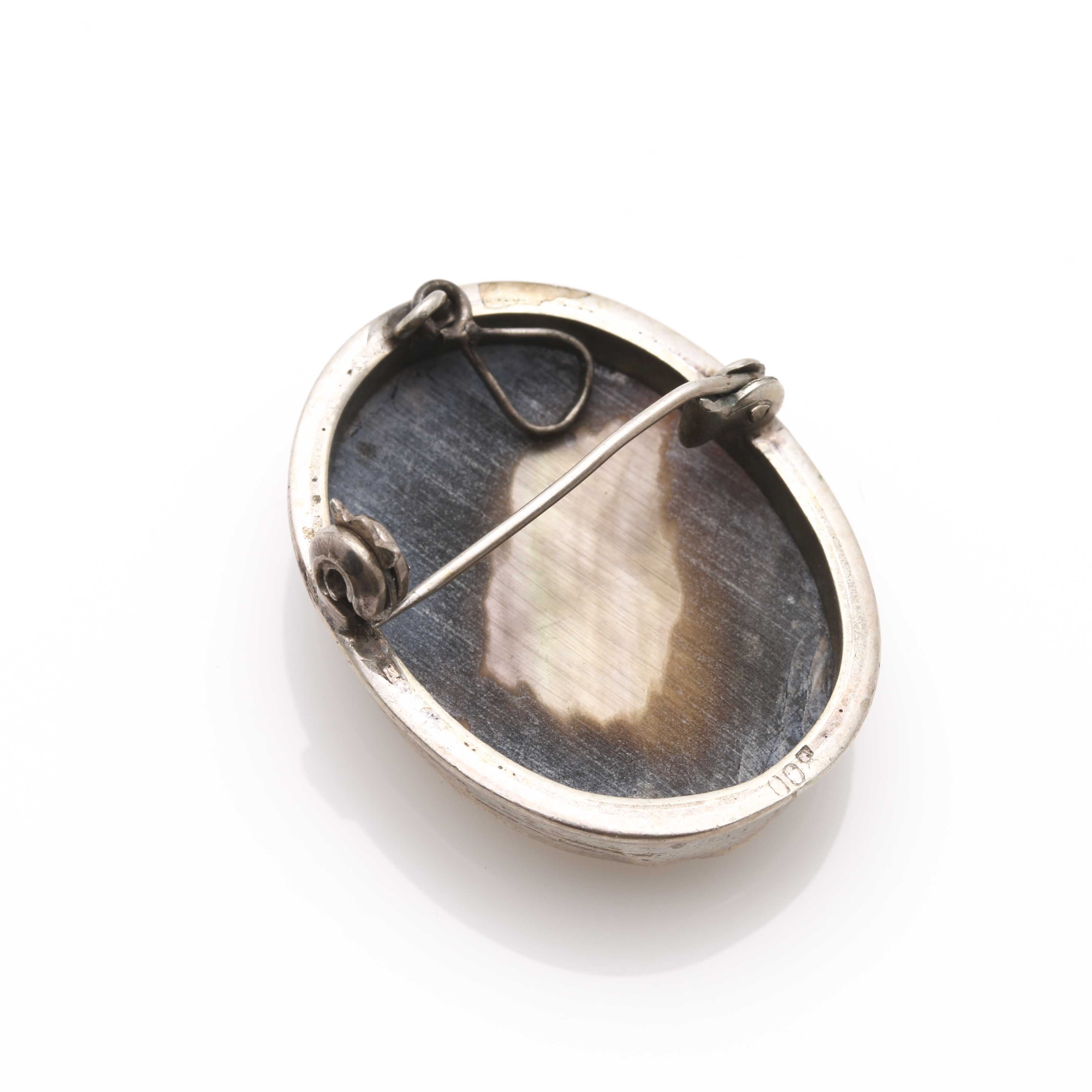 800 Silver Cameo Pendant and Assorted Costume Jewelry