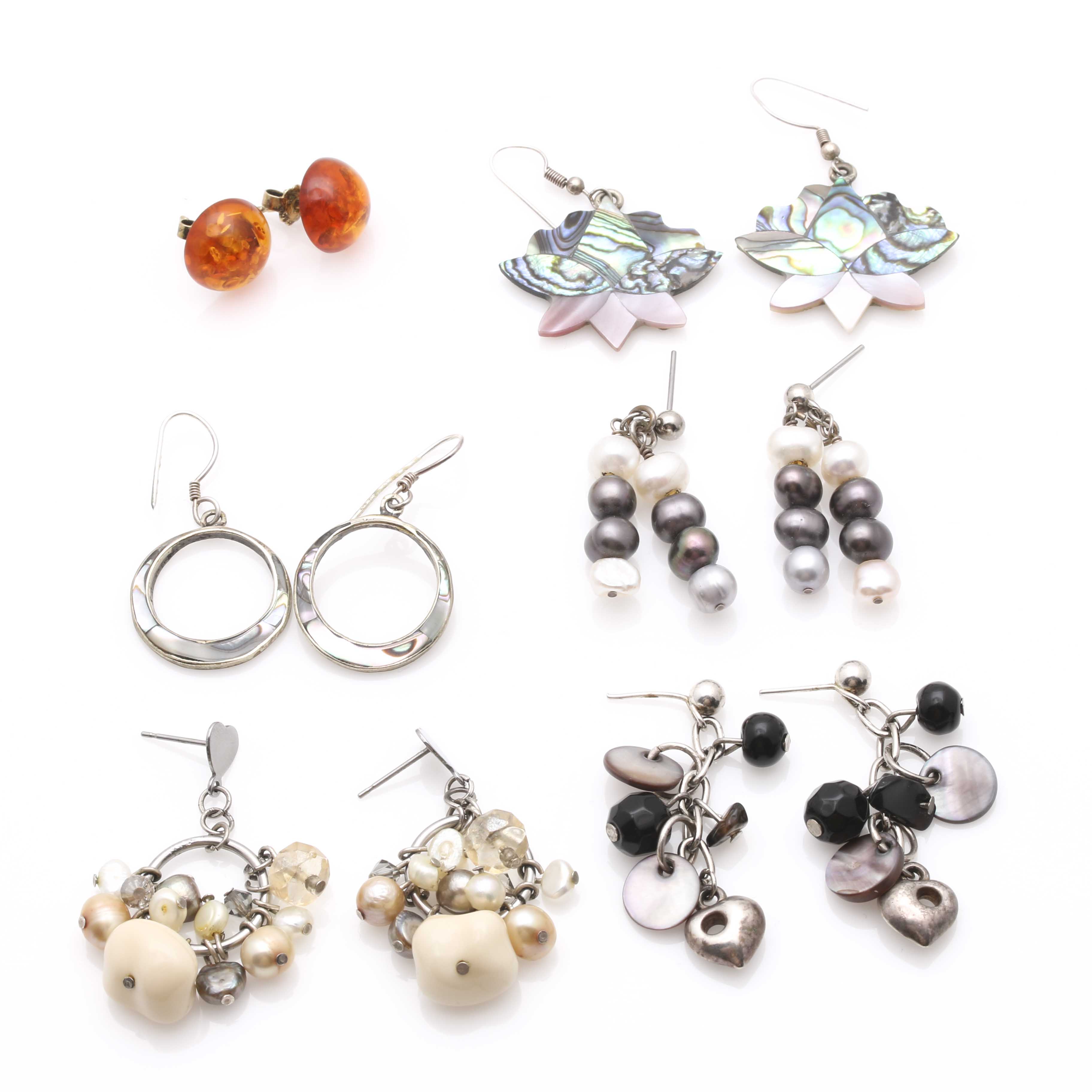 800 Silver Cameo Pendant and Assorted Costume Jewelry