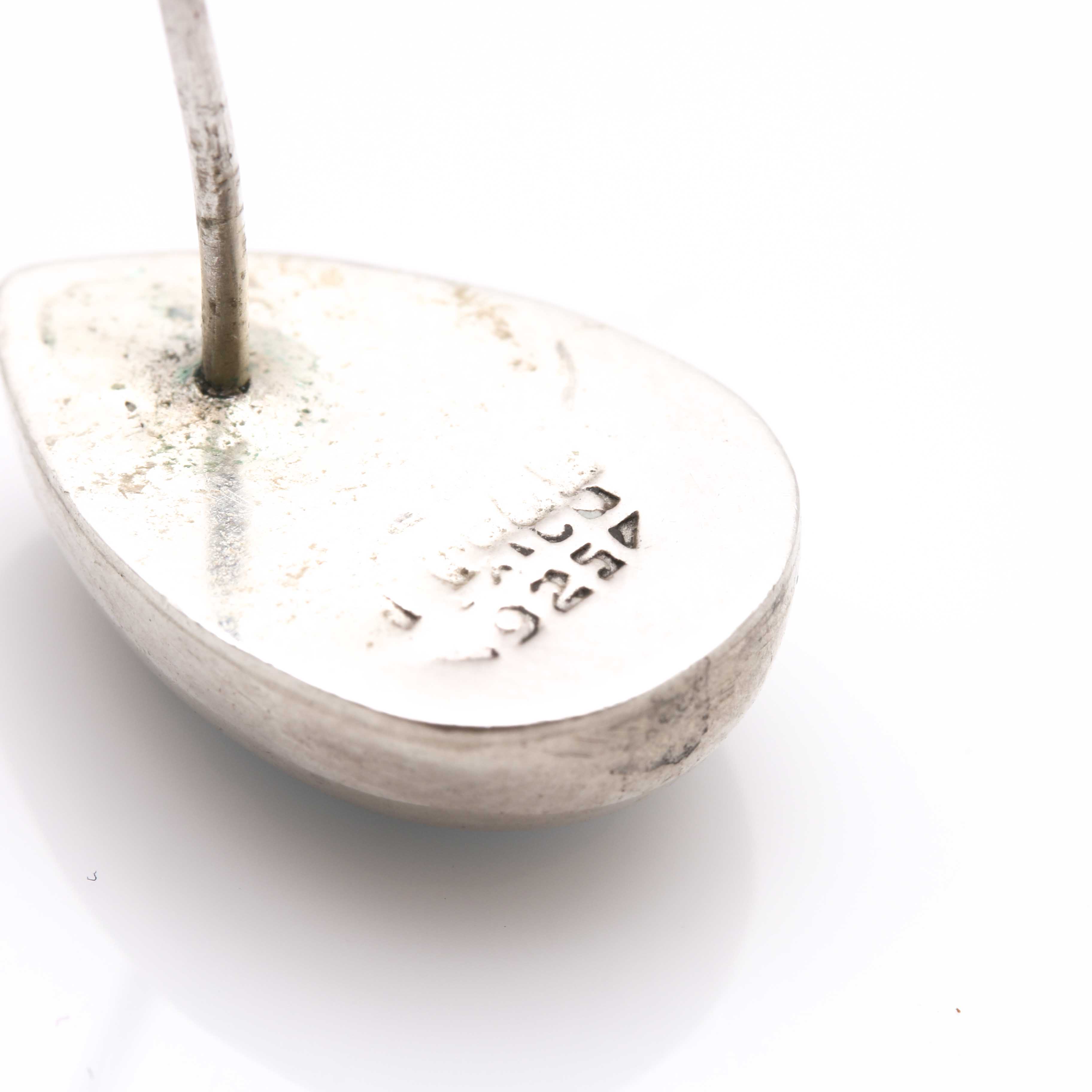 Sterling Silver Imitation Turquoise Bangle and Earrings