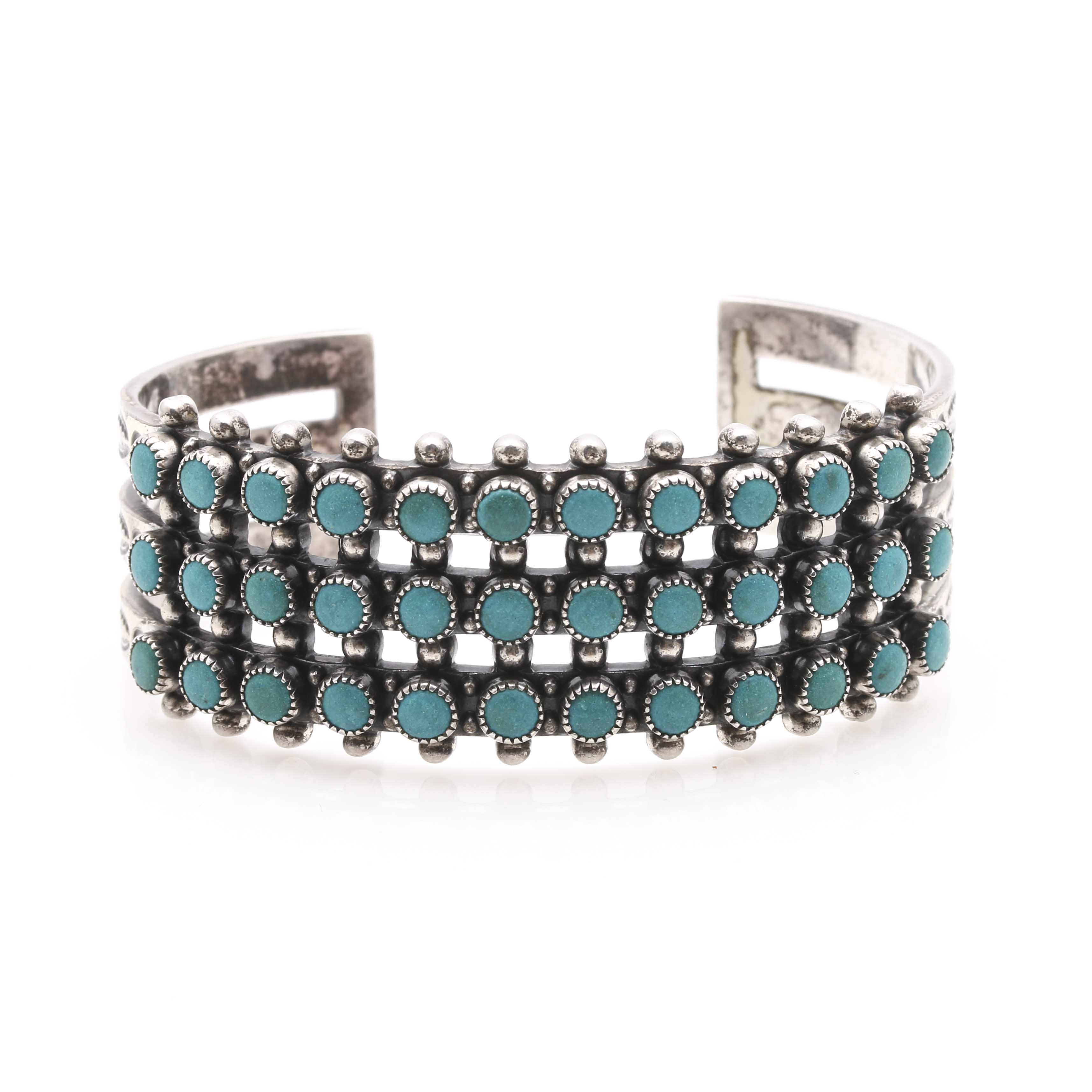 Sterling Silver Imitation Turquoise Cuff