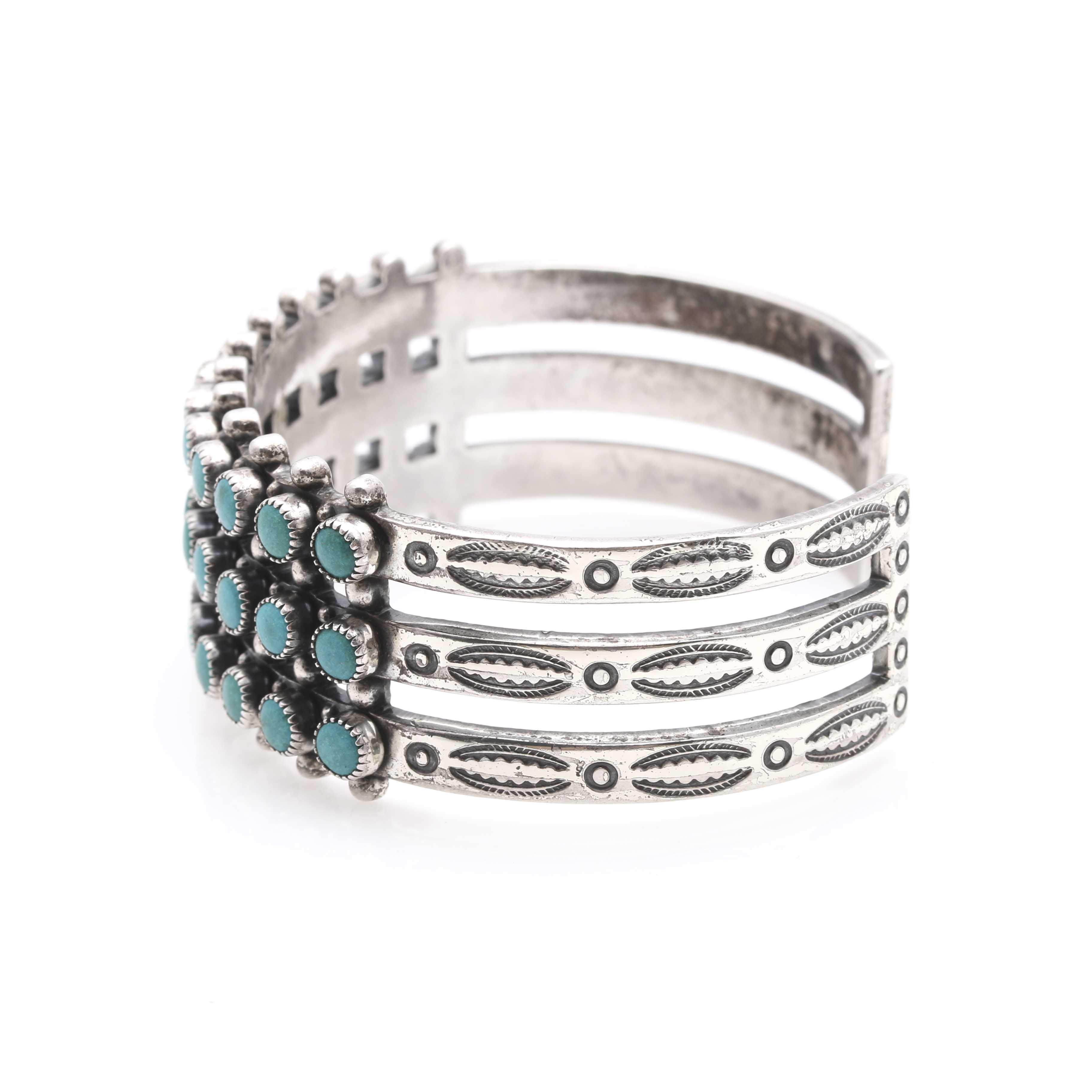 Sterling Silver Imitation Turquoise Cuff