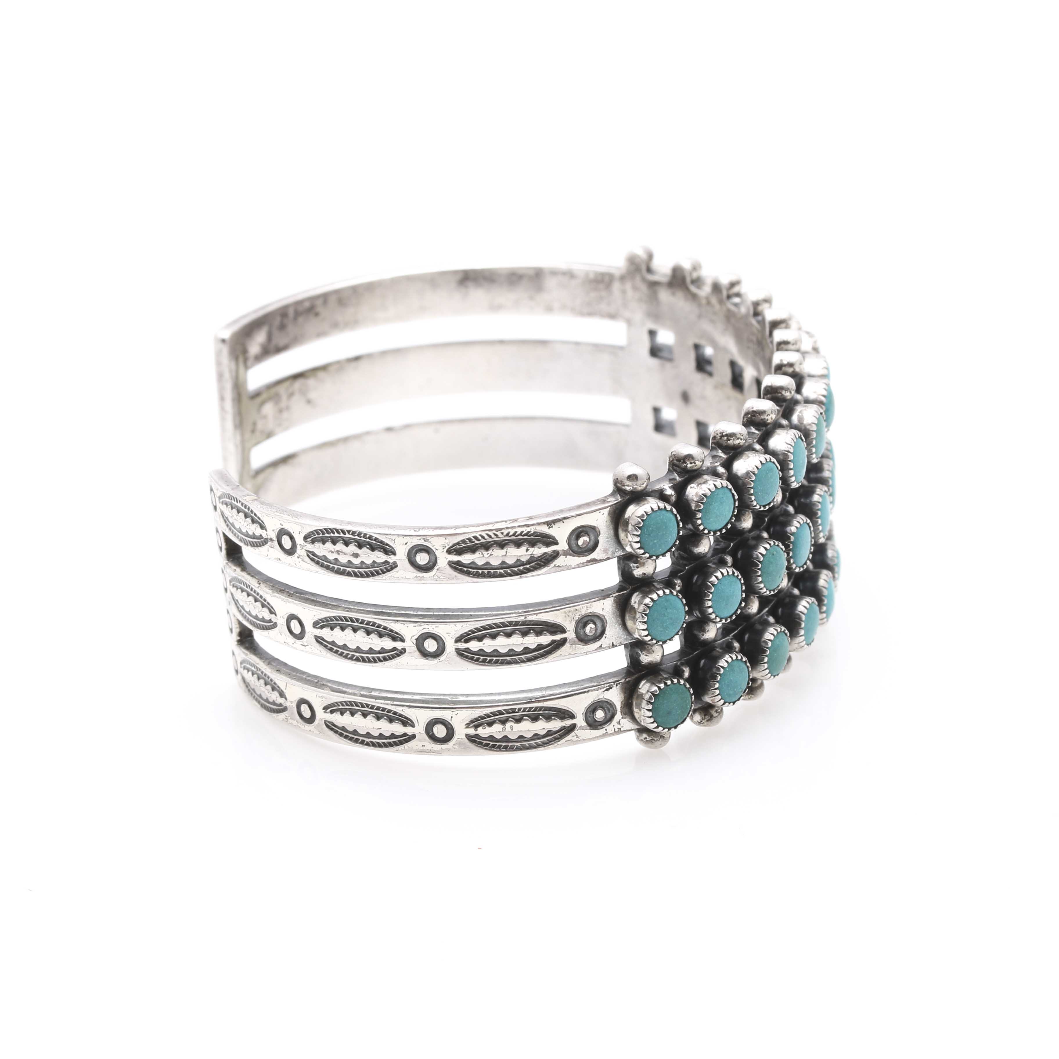 Sterling Silver Imitation Turquoise Cuff