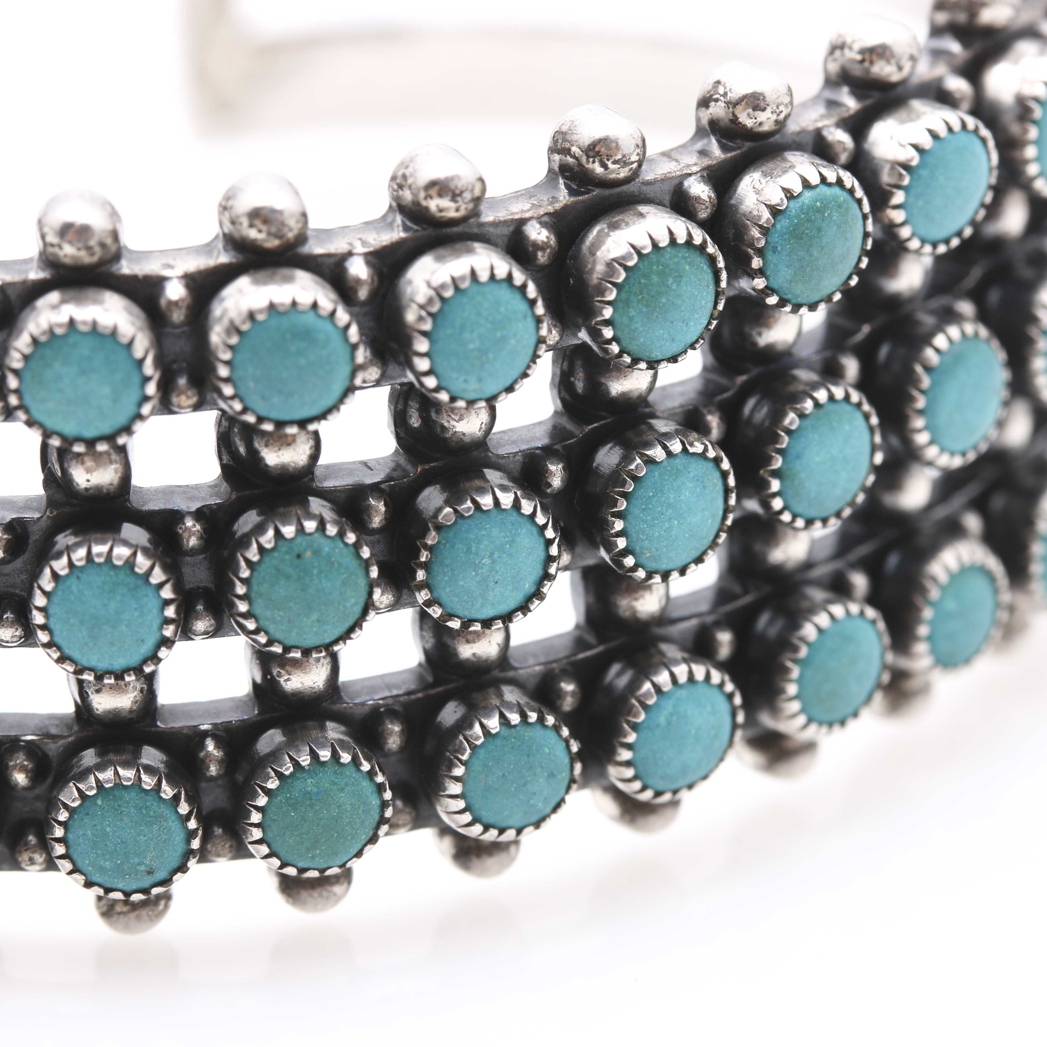 Sterling Silver Imitation Turquoise Cuff