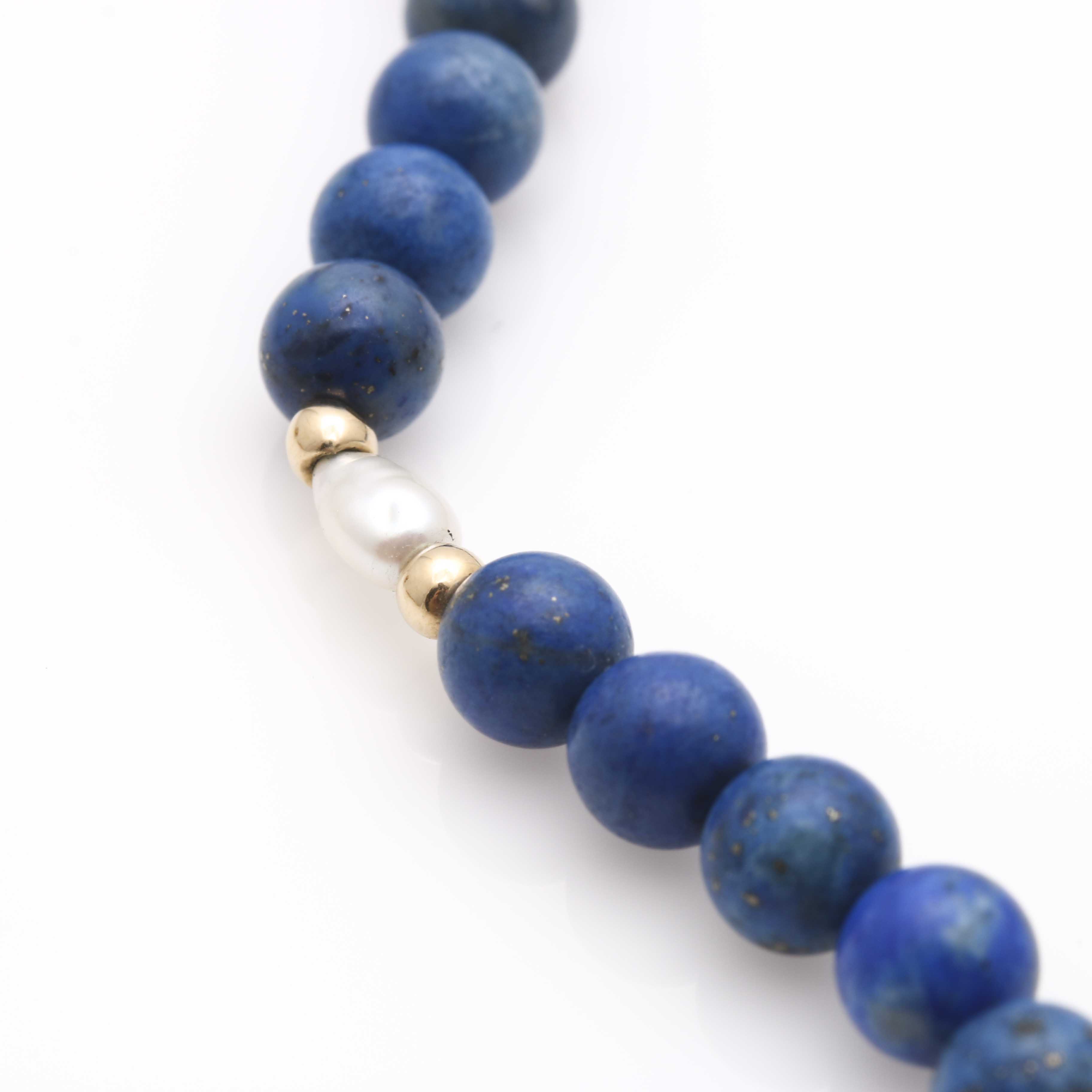 Gold Tone Lapis Lazuli and Cultured Pearl Jewelry