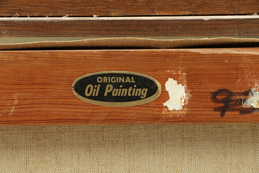 P. Black Impressionist Oil Painting on Canvas of Coastal Landscape