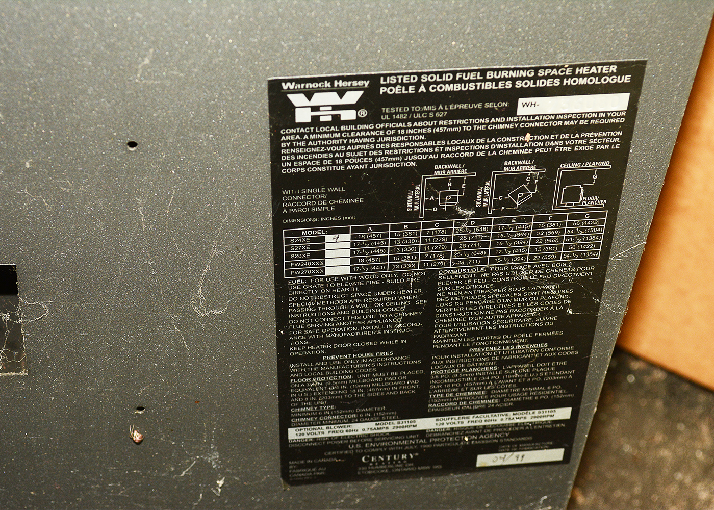 Century Heating Wood Burning Stove