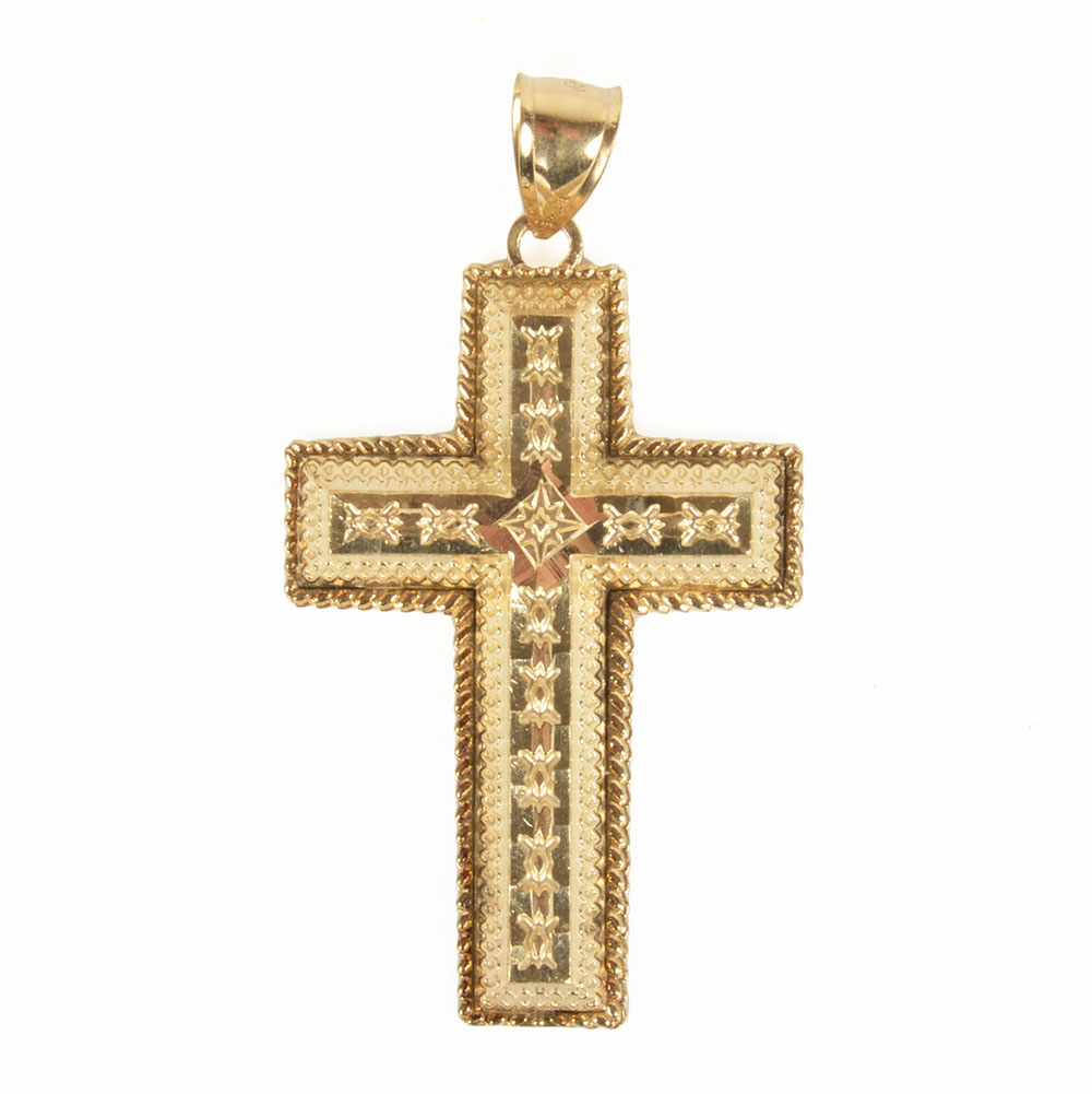 10K Yellow Gold Cross Pendant