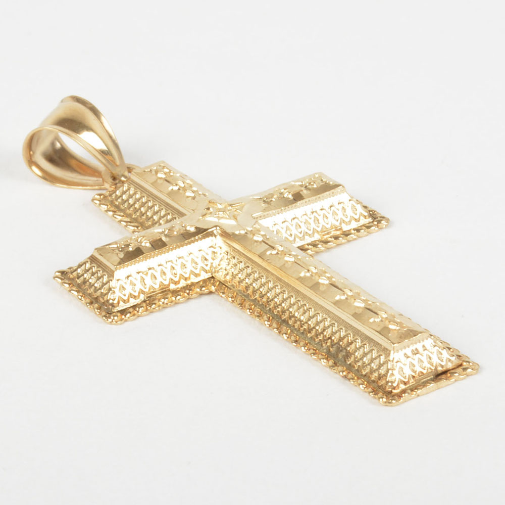 10K Yellow Gold Cross Pendant