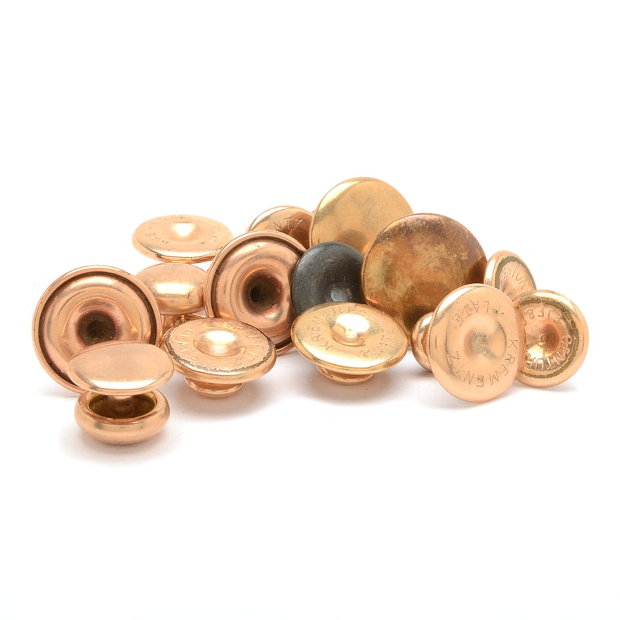 Vintage Gold Tone Collar Buttons