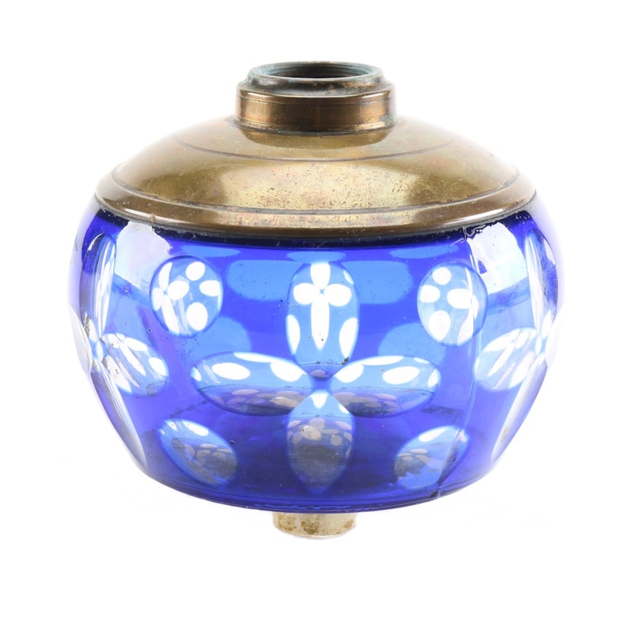 Antique Cobalt Blue Oil Lamp Font
