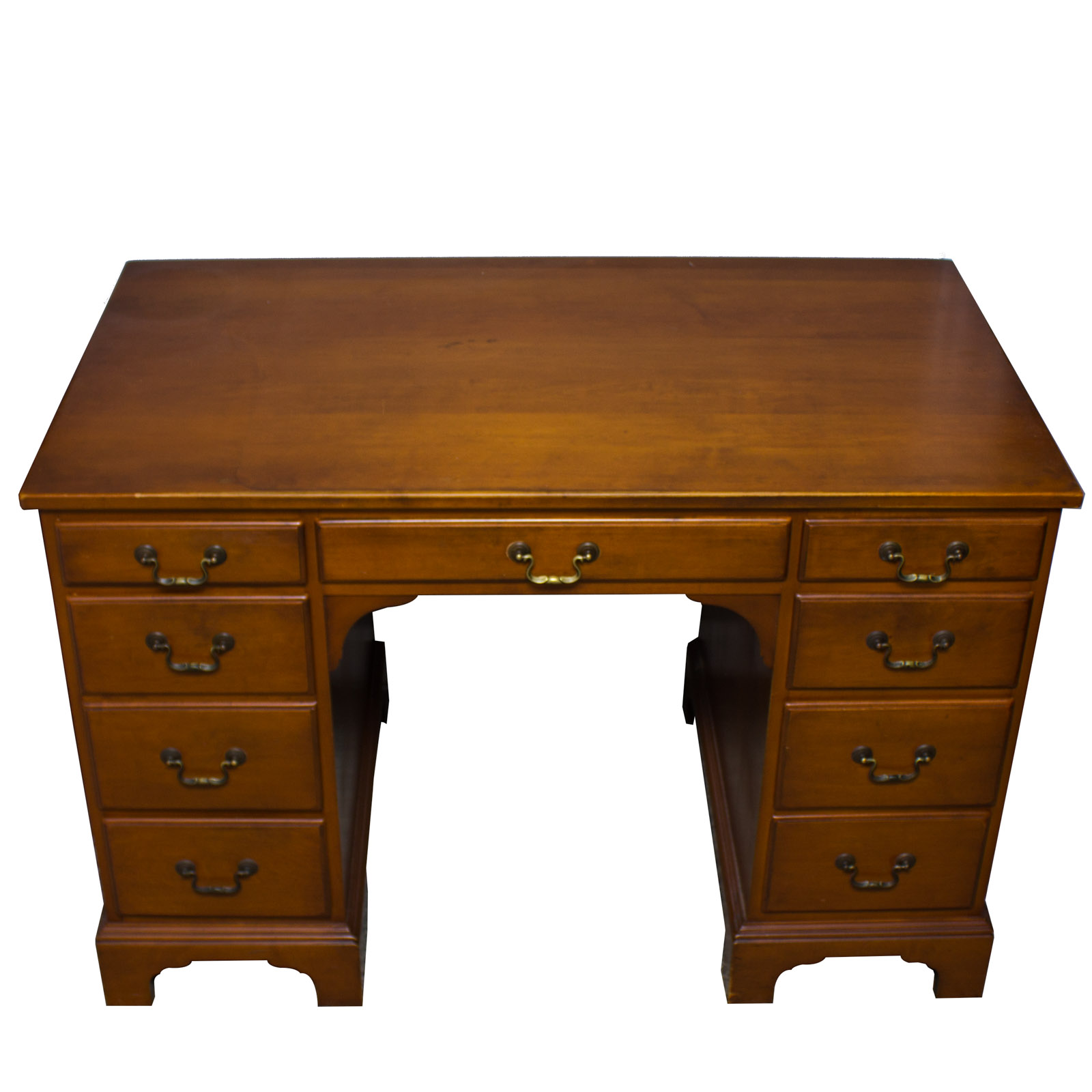 Whitney Oak Pedestal Desk With Swivel Chair