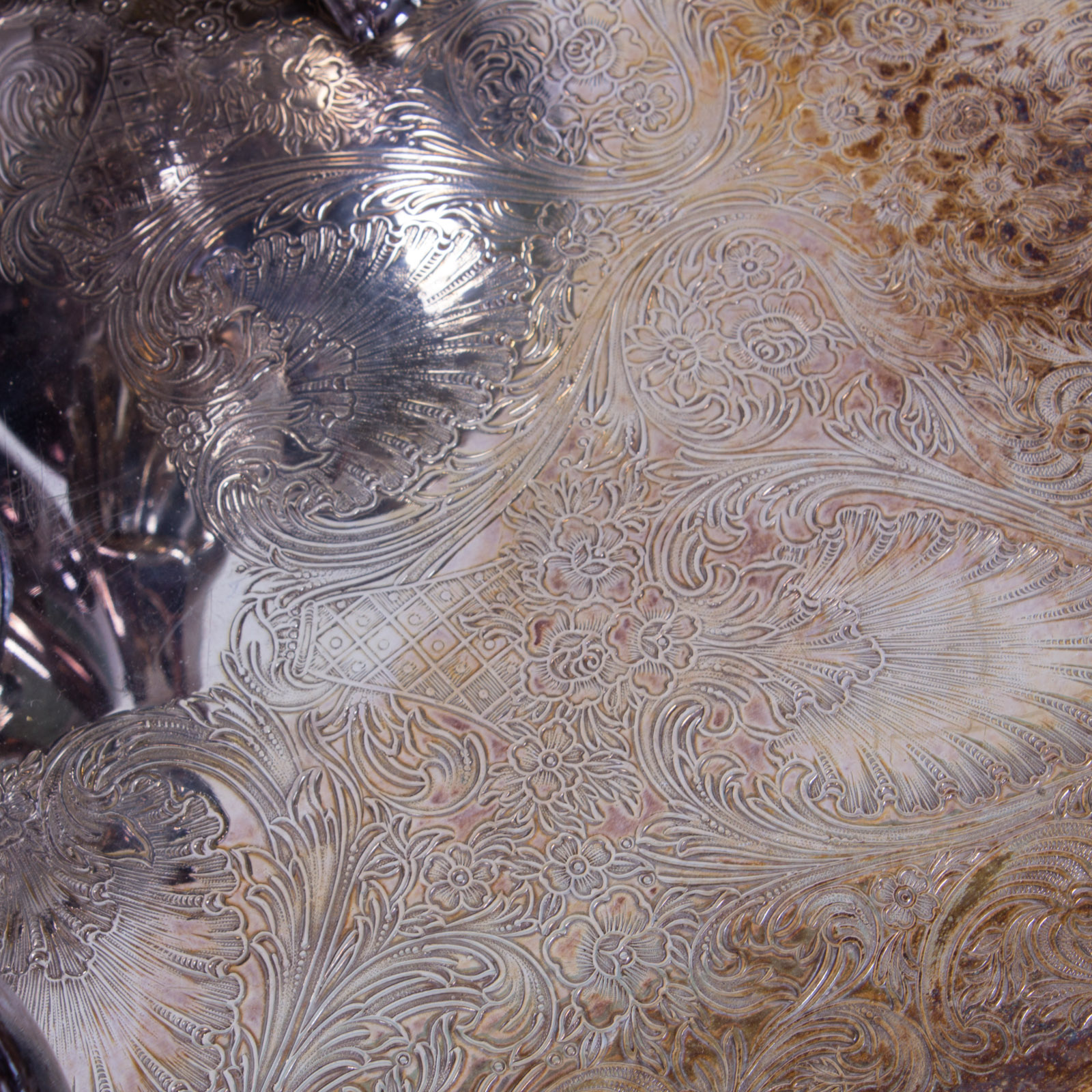 WM Rogers Silver Plate Tea Service Set and a Silver Plate Tray