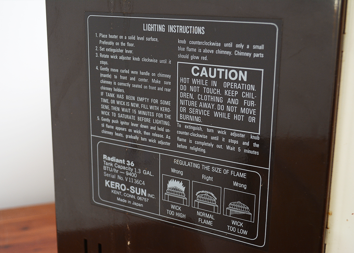 Kero-Sun Radiant 36 Kerosene Heater and Vintage Fan