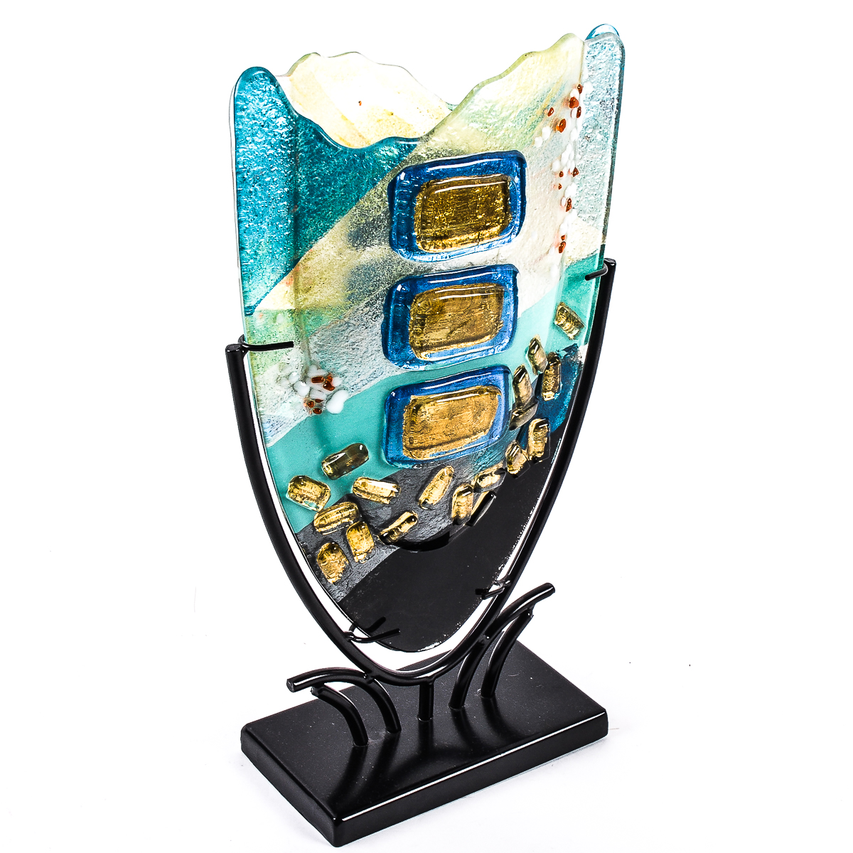 Art Glass Sculpture Vase