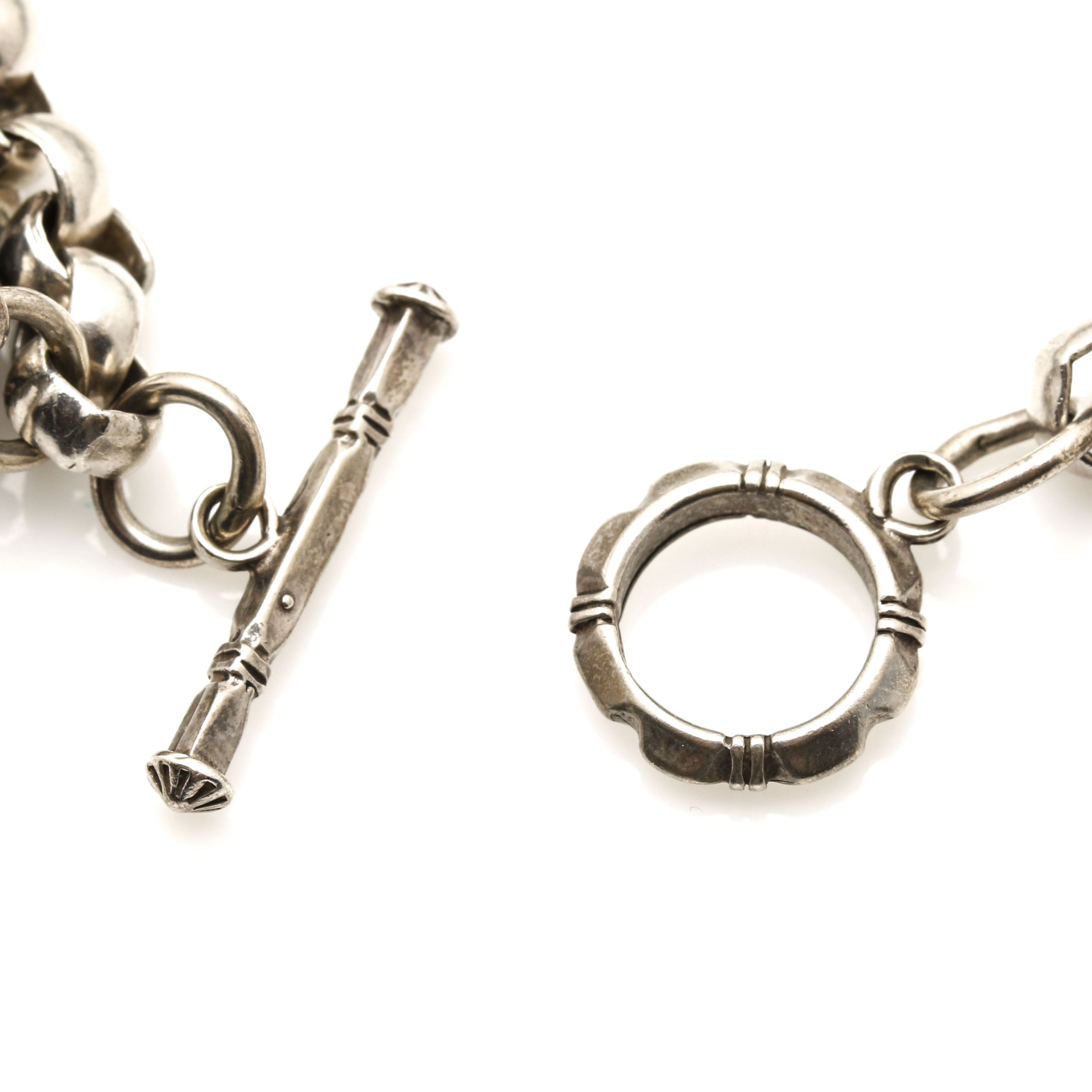 Sterling Silver Black Onyx Charm Bracelet