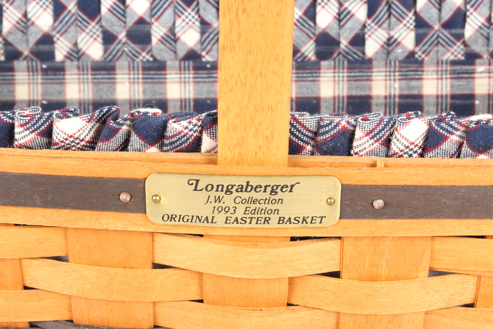 Signed 1993 J.W. Collection Longaberger Easter Basket