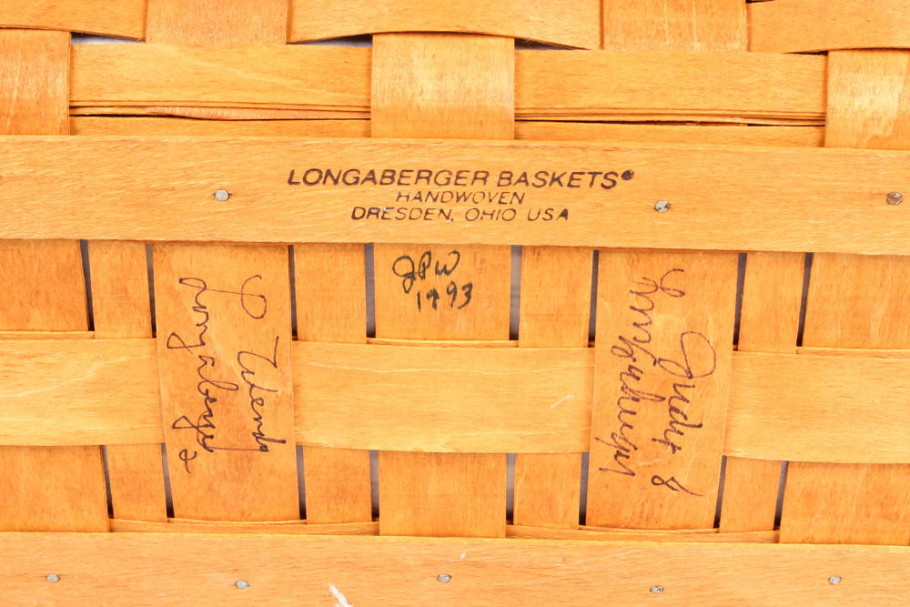 Signed 1993 J.W. Collection Longaberger Easter Basket