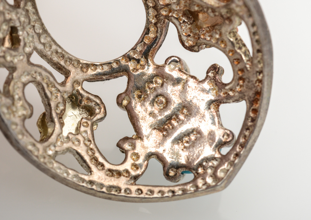 Sterling Silver and Synthetic Turquoise Necklace