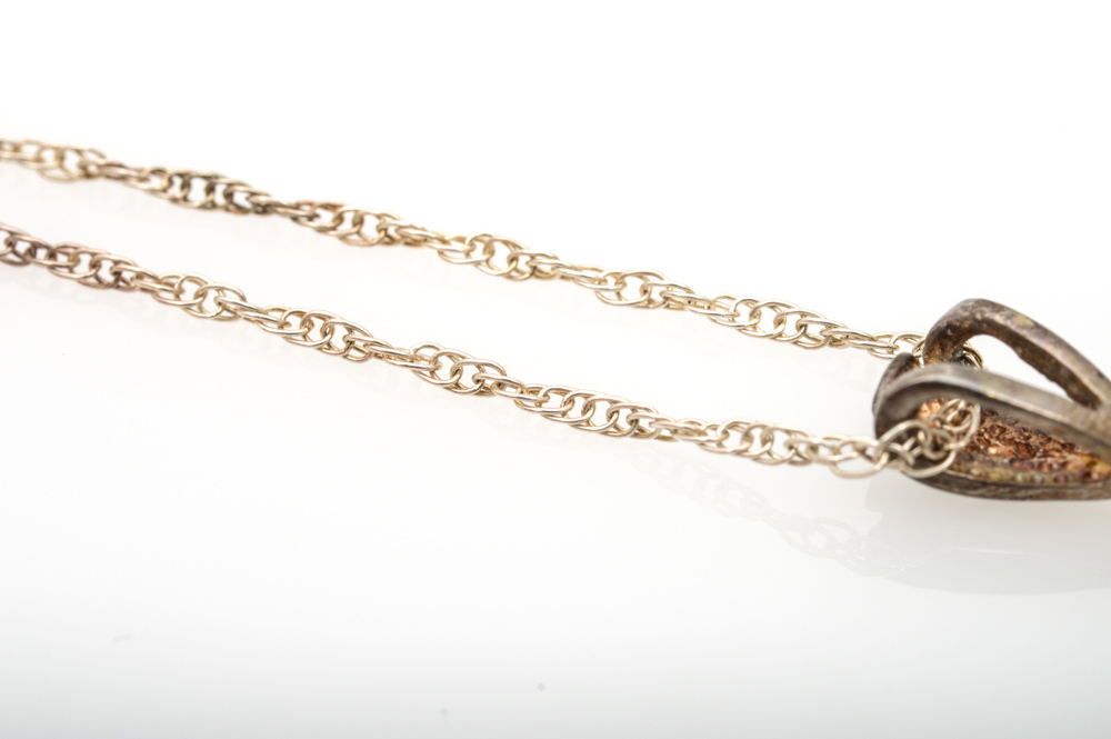 Sterling Silver and Synthetic Turquoise Necklace