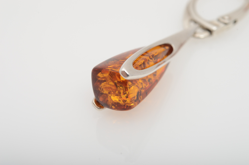 Sterling Silver And Natural Amber Set