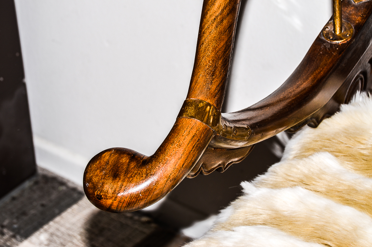 20th Century Chinese Carved Horseshoe-Back Folding Armchair