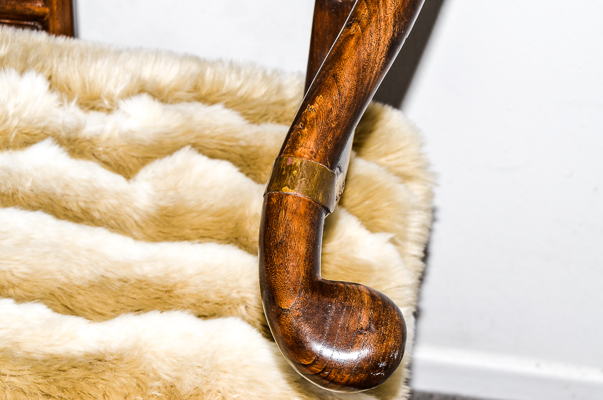 20th Century Chinese Carved Horseshoe-Back Folding Armchair