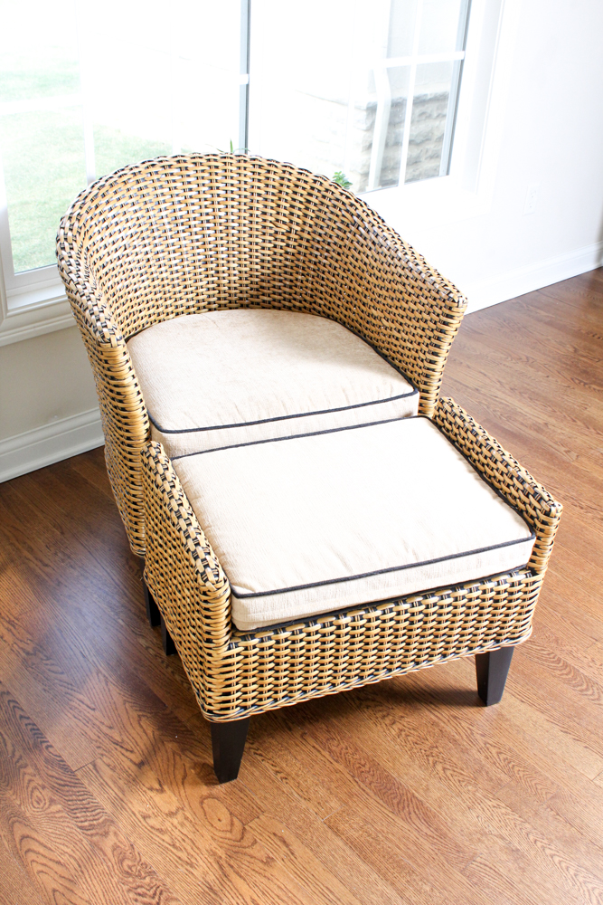 Wicker Chair and Ottoman by Pier 1 Imports