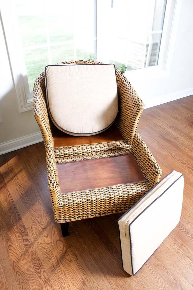 Wicker Chair and Ottoman by Pier 1 Imports