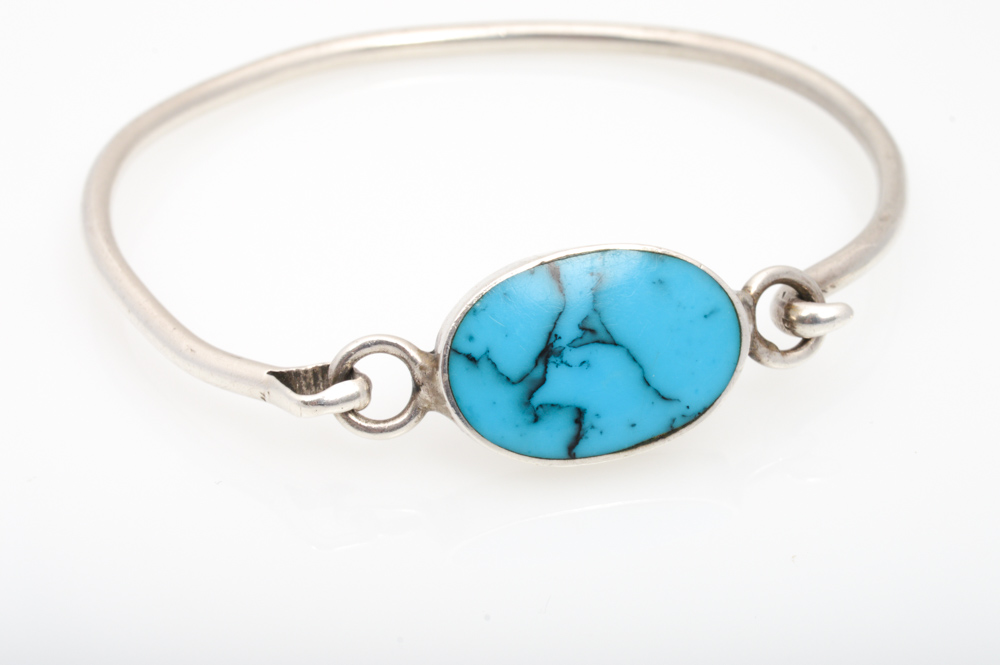 Sterling Silver Synthetic Turquoise Jewelry